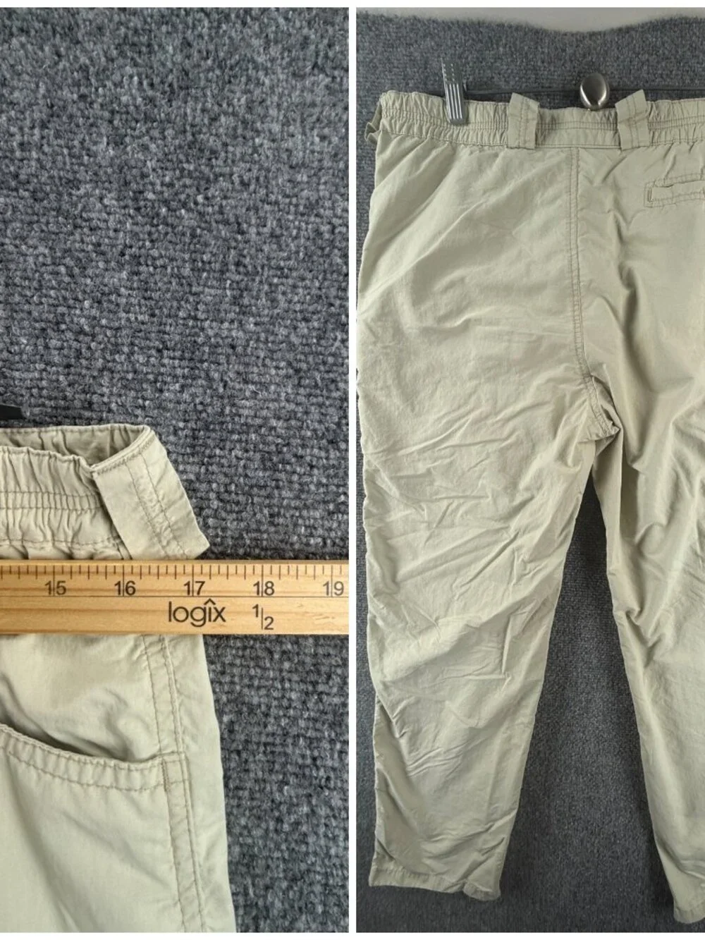 Fjallraven Portugal 38 Pants Hiking Men Beige 62012 Nylon Blend ACTL 33X28